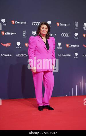 Zaragoza, Spain. 28th Jan, 2023. Actress ADelfa Calvo at photocall for the 10th annual Feroz Awards in Zaragoza on Saturday, 28 January 2023. Credit: CORDON PRESS/Alamy Live News Stock Photo