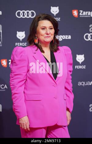 Zaragoza, Spain. 28th Jan, 2023. Actress ADelfa Calvo at photocall for the 10th annual Feroz Awards in Zaragoza on Saturday, 28 January 2023. Credit: CORDON PRESS/Alamy Live News Stock Photo