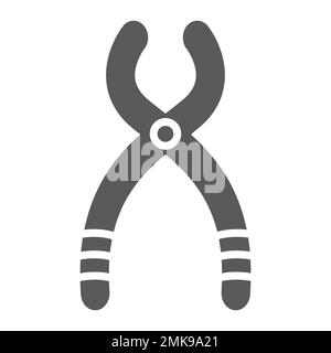 Dental forceps glyph icon, dentistry and teeth, dentist tool sign, vector graphics, a solid pattern on a white background, eps 10. Stock Vector