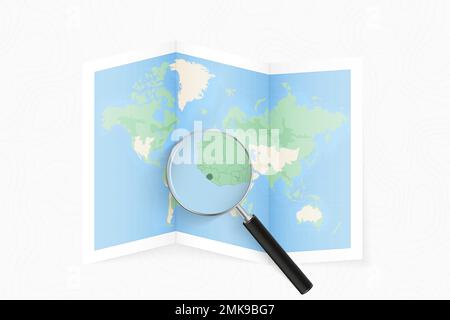 Sierra Leone map, folded paper with Sierra Leone map. Vector ...