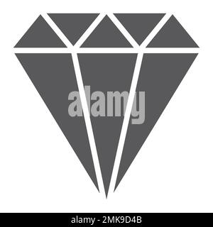 Diamond glyph icon, jewel and brilliant, gemstone sign, vector graphics, a solid pattern on a white background, eps 10. Stock Vector