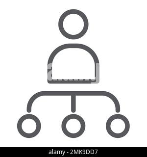 Person and chart line icon, worker and diagram, structure sign, vector graphics, a linear pattern on a white background, eps 10. Stock Vector