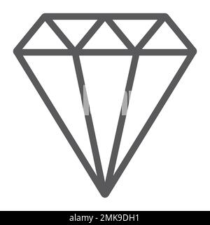 Diamond line icon, jewel and brilliant, gemstone sign, vector graphics, a linear pattern on a white background, eps 10. Stock Vector