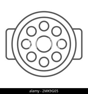 Surgical lamp thin line icon, medical and equipment, surgical light sign, vector graphics, a linear pattern on a white background, eps 10. Stock Vector