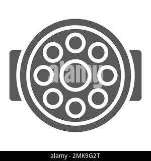 Surgical lamp glyph icon, medical and equipment, surgical light sign, vector graphics, a solid pattern on a white background, eps 10. Stock Vector