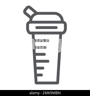 Sports shaker line icon, diet and drink, container sign, vector graphics, a linear pattern on a white background, eps 10. Stock Vector