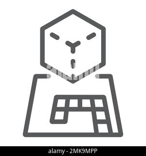 AR projection line icon, gaming and futuristic, augmented projection sign, vector graphics, a linear pattern on a white background, eps 10. Stock Vector