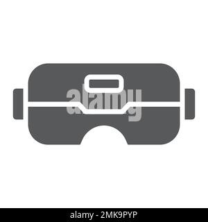 VR glasses glyph icon, game and play, vr mask sign, vector graphics, a solid pattern on a white background, eps 10. Stock Vector