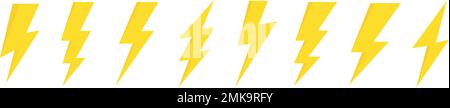 Electric vector icons. Bolt lightning sign. Flash icons . Bolt logo. Electric lightning bolt symbols. Flash light sign. Vector illustration Stock Vector