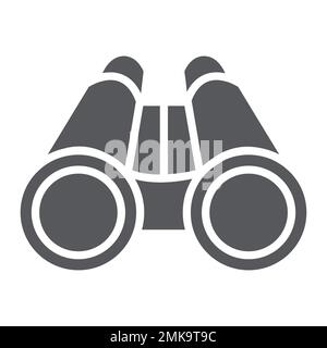 Binoculars glyph icon, optical and zoom, surveillance sign, vector graphics, a solid pattern on a white background, eps 10. Stock Vector