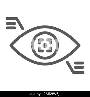 Eyetap line icon, sensor and innovation, eye tracking sign, vector graphics, a linear pattern on a white background, eps 10. Stock Vector