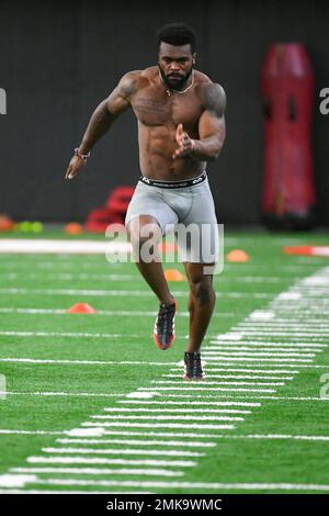 Georgia running back Elijah Holyfield finishes a football drill during  Georgia Pro Day, Wednesday, March 20, 2019, in Athens, Ga. (AP Photo/John  Amis Stock Photo - Alamy