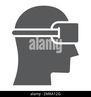 VR device glyph icon, gaming and virtual, vr headset sign, vector graphics, a solid pattern on a white background, eps 10. Stock Vector