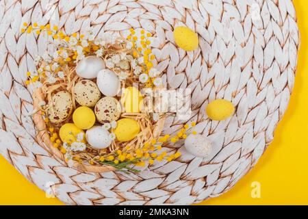 Easter candy chocolate eggs and almond sweets Stock Photo