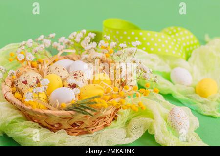 Easter candy chocolate eggs and almond sweets Stock Photo