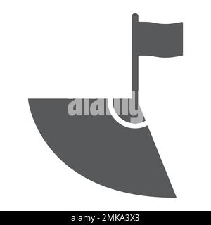 Soccer corner glyph icon, sport and field, football corner sign, vector graphics, a solid pattern on a white background, eps 10. Stock Vector