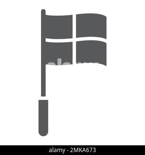 Referee flag glyph icon, soccer and sport, football flag sign, vector graphics, a solid pattern on a white background, eps 10. Stock Vector