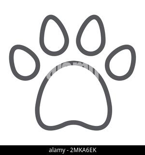 Animal footprint line icon, pet and trace, paw sign, vector graphics, a linear pattern on a white background, eps 10. Stock Vector