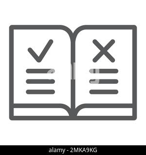 Law book line icon, justice and law, rules book sign, vector graphics, a linear pattern on a white background, eps 10. Stock Vector