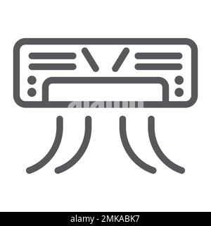 Air conditioner line icon, appliance and climate, cooler sign, vector graphics, a linear pattern on a white background, eps 10. Stock Vector