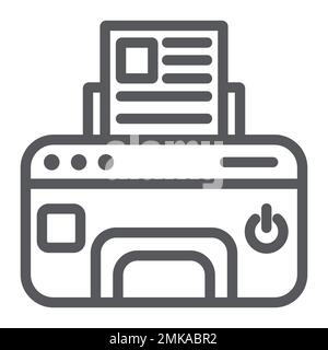 Printer line icon, device and print, fax sign, vector graphics, a linear pattern on a white background, eps 10. Stock Vector