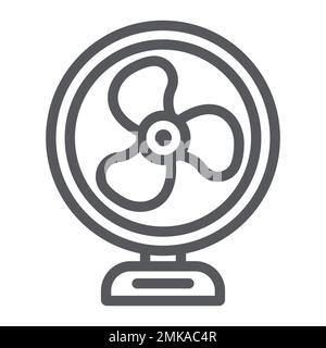 Table fan line icon, propeller and electric, air cooler sign, vector graphics, a linear pattern on a white background, eps 10. Stock Vector