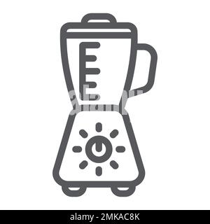 Blender line icon, appliance and kitchen, mixer sign, vector graphics, a linear pattern on a white background, eps 10. Stock Vector