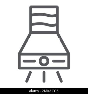 Exhaust hood line icon, fan and kitchen, extractor hood sign, vector graphics, a linear pattern on a white background, eps 10. Stock Vector