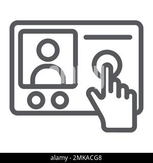 Intercom telephone line icon, communication and electronic, phone sign, vector graphics, a linear pattern on a white background, eps 10. Stock Vector