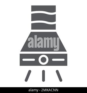 Exhaust hood glyph icon, fan and kitchen, extractor hood sign, vector graphics, a solid pattern on a white background, eps 10. Stock Vector