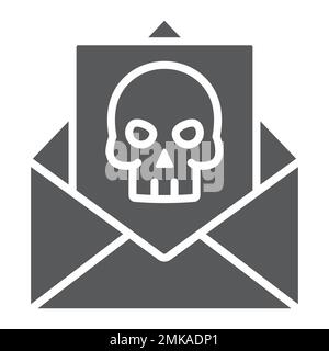 Crime letter thin line icon, scary and note, mail sign, vector graphics ...
