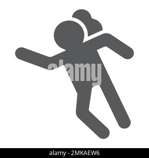 Crime scene glyph icon, accident and murder, victim sign, vector graphics, a solid pattern on a white background, eps 10. Stock Vector