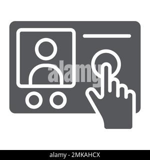 Intercom telephone glyph icon, communication and electronic, phone sign, vector graphics, a solid pattern on a white background, eps 10. Stock Vector