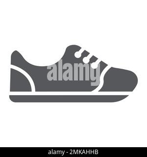 Sneakers glyph icon, footwear and fashion, sport shoes sign, vector graphics, a solid pattern on a white background, eps 10. Stock Vector