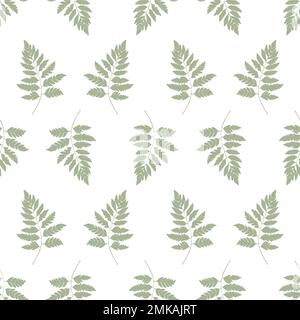 Simple Natural Fern Seamless Pattern. Vector Illustration EPS10 Stock Vector