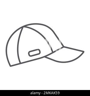 Baseball cap linear icon. Thin line illustration. Contour symbol