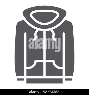 Sweatshirt glyph icon, clothes and sport, hoodie sign, vector graphics, a solid pattern on a white background, eps 10. Stock Vector