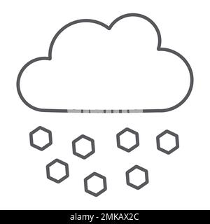 Hail line icon, weather and meteorology, cloud sign, vector graphics, a linear pattern on a white background, eps 10. Stock Vector