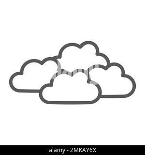 Overcast line icon, weather and climate, cloudy sign, vector graphics, a linear pattern on a white background, eps 10. Stock Vector