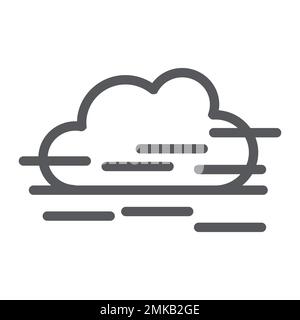 Fog line icon, weather and forecast, humidity sign, vector graphics, a linear pattern on a white background, eps 10. Stock Vector