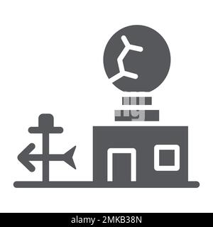 Weather station glyph icon, anemometer and forecast, meteorogical station sign, vector graphics, a solid pattern on a white background, eps 10. Stock Vector