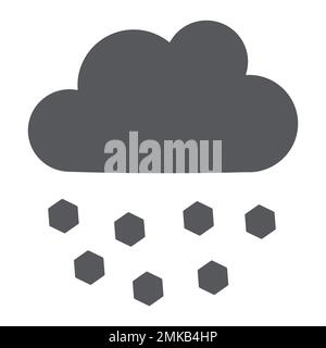 Hail glyph icon, weather and meteorology, cloud sign, vector graphics, a solid pattern on a white background, eps 10. Stock Vector