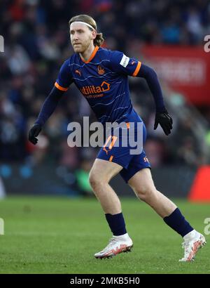 Southampton, UK. 28th Jan, 2023. Josh Bowler of Blackpool during the The FA Cup match at St Mary's Stadium, Southampton. Picture credit should read: Paul Terry/Sportimage Credit: Sportimage/Alamy Live News Stock Photo