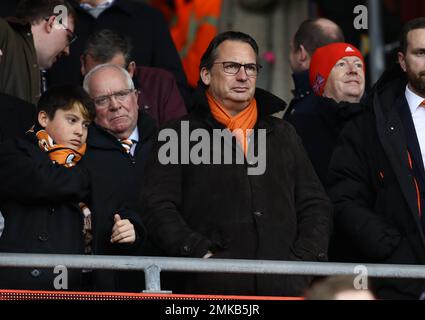 Southampton, UK. 28th Jan, 2023. Blackpool owner Simon Sadler (C) during the The FA Cup match at St Mary's Stadium, Southampton. Picture credit should read: Paul Terry/Sportimage Credit: Sportimage/Alamy Live News Stock Photo