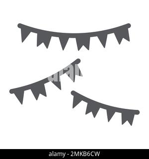 Garlands glyph icon, party and decoration, festive decor sign, vector graphics, a solid pattern on a white background, eps 10. Stock Vector
