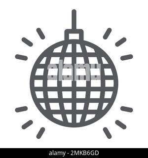 Disco line icon, decor and celebration, party ball sign, vector graphics, a linear pattern on a white background, eps 10. Stock Vector