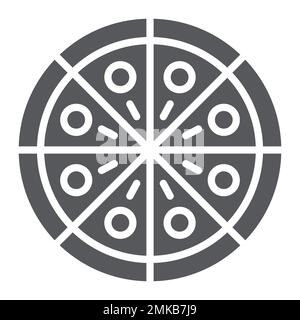 Pizza glyph icon, party and meal, fast food sign, vector graphics, a solid pattern on a white background, eps 10. Stock Vector