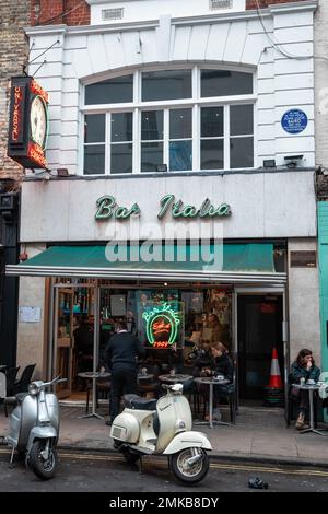 London, UK. 26 January, 2023. The Bar Italia is pictured in Frith Street, Soho. The Bar Italia was opened by Luigi and Caterina Polledri in 1949 and i Stock Photo