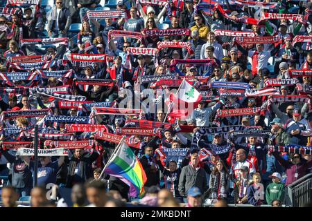 New England Revolution fans cheer on their team from “The Fort” 