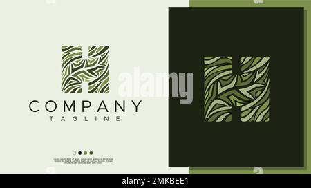 H leaf letter logo design template. H letter logo vector. Stock Vector